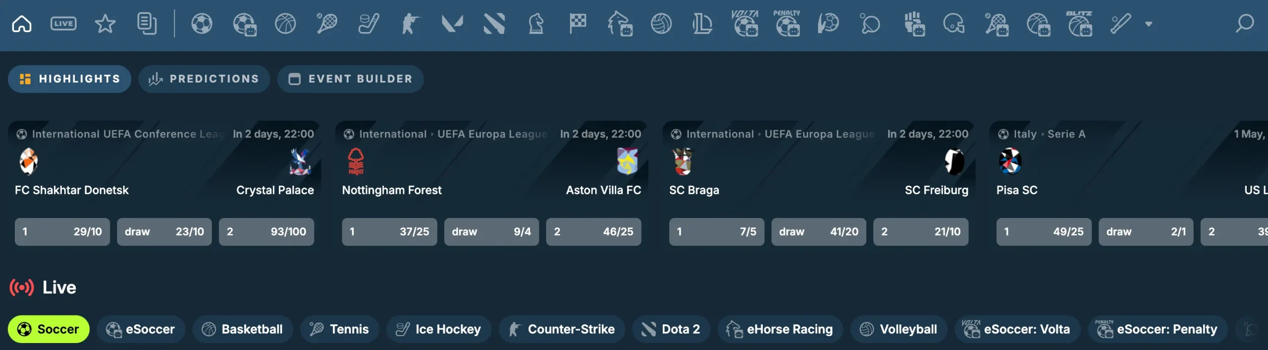 Lolo Casino sportsbook and online sports betting section